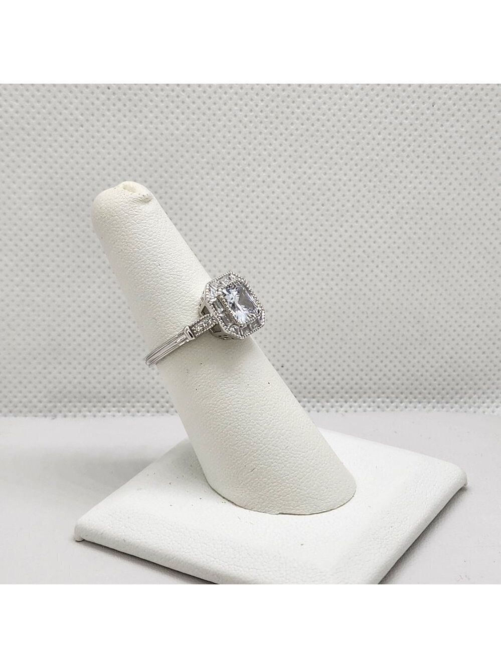Brand New Sterling Silver 925 Square Gemstone Ring
